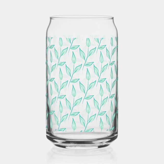 Cute floral pattern background can glass (Front)