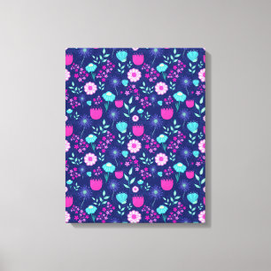 Cute floral pattern background canvas print