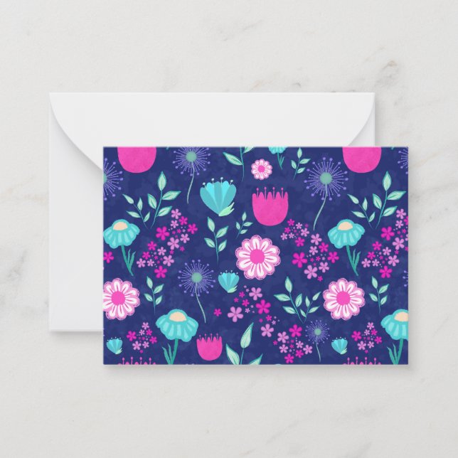 Cute floral pattern background card (Front)