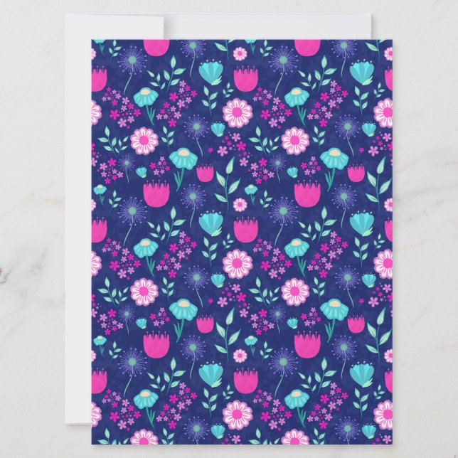 Cute floral pattern background card (Front)