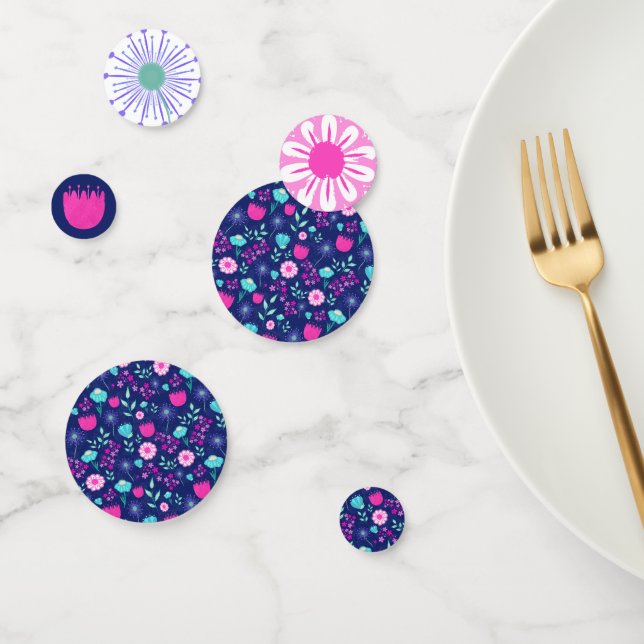 Cute floral pattern background confetti (Group)
