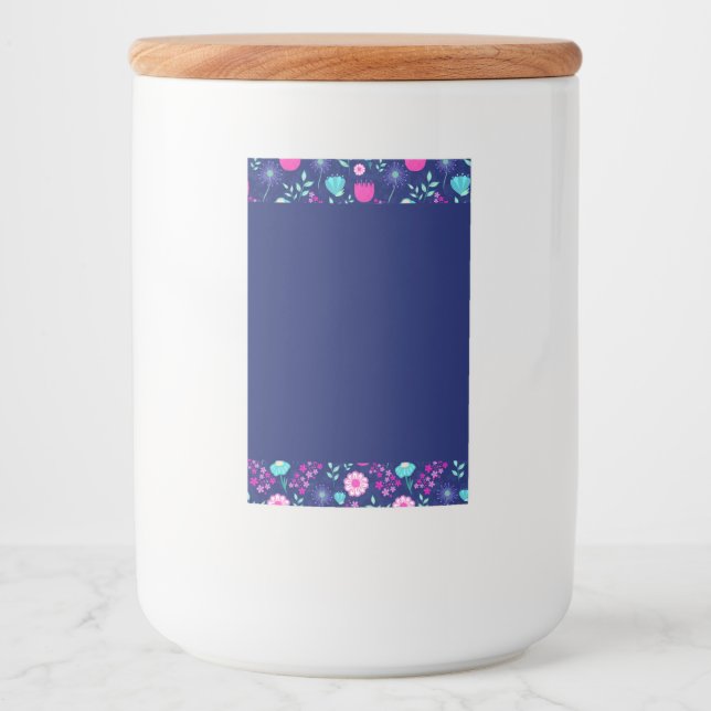 Cute floral pattern background food label (Front)