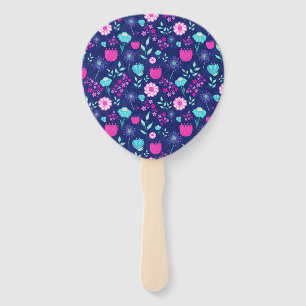 Cute floral pattern background hand fan