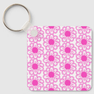 Cute floral pattern background keychain