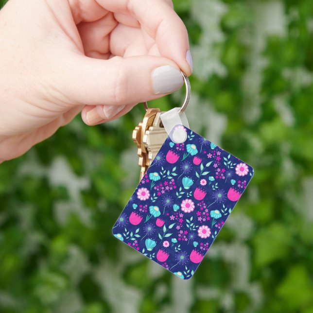 Cute floral pattern background keychain (Hand)