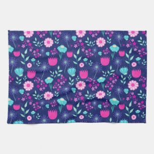 Cute floral pattern background kitchen towel