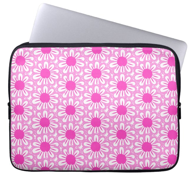 Cute floral pattern background laptop sleeve (Front)