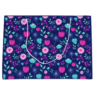 Cute floral pattern background large gift bag