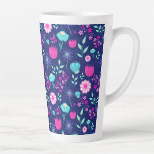 Cute floral pattern background latte mug