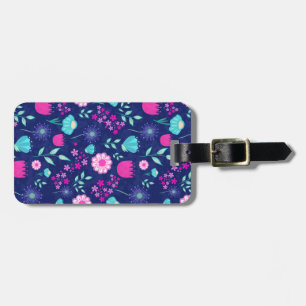 Cute floral pattern background luggage tag