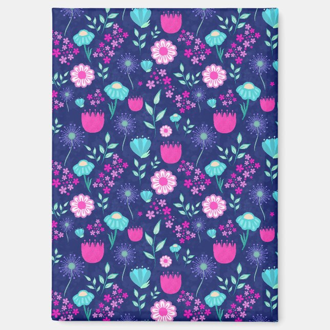 Cute floral pattern background magnet (Front)