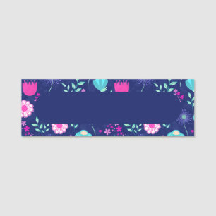 Cute floral pattern background name tag