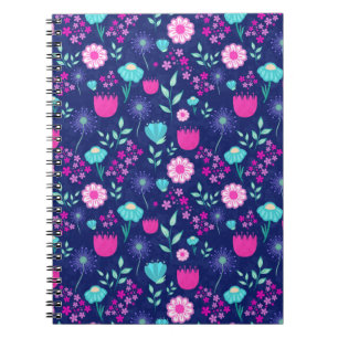 Cute floral pattern background notebook