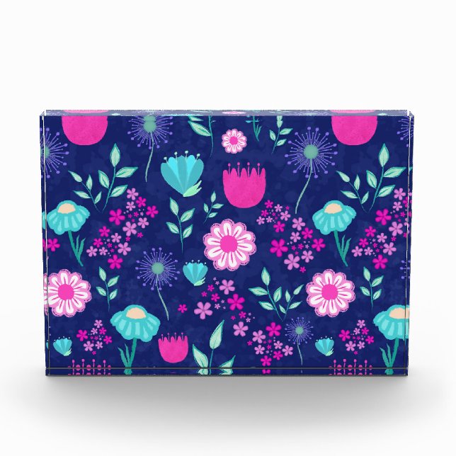 Cute floral pattern background photo block (Front)