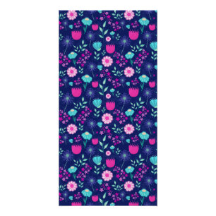 Cute floral pattern background poster