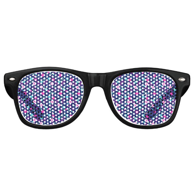 Cute floral pattern background retro sunglasses (Front)