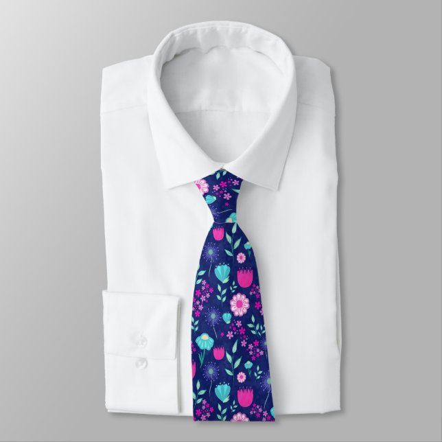 Cute floral pattern background tie (Tied)