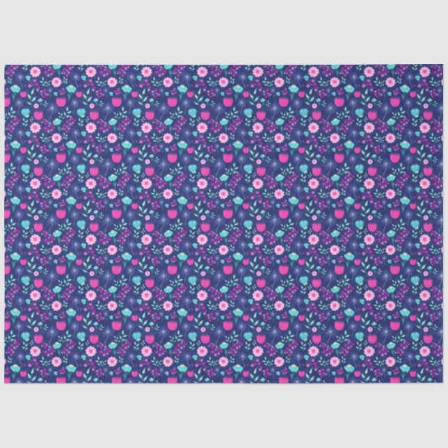 Cute floral pattern background tissue paper (Front)