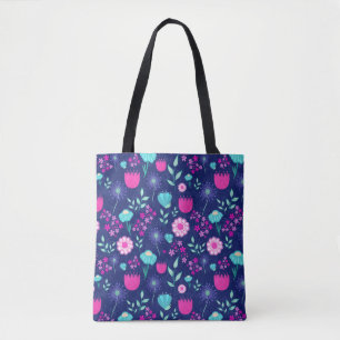 Cute floral pattern background tote bag