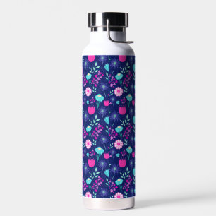 Cute floral pattern background water bottle