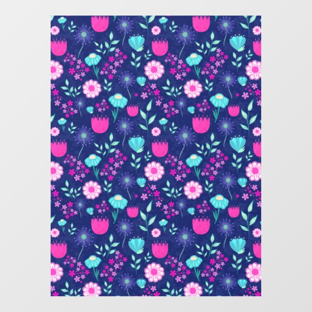 Cute floral pattern background window cling (Sheet)