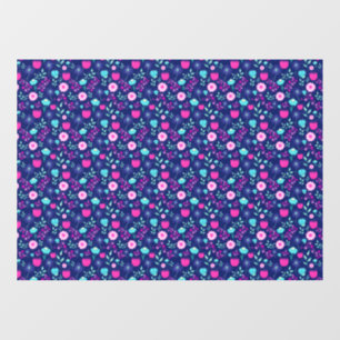 Cute floral pattern background window cling