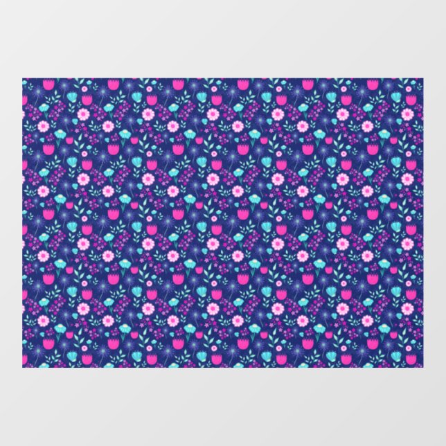 Cute floral pattern background window cling (Sheet)