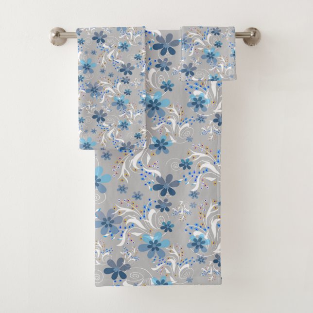 Cute floral pattern , flowers , floral pattern bath towel set (Insitu)