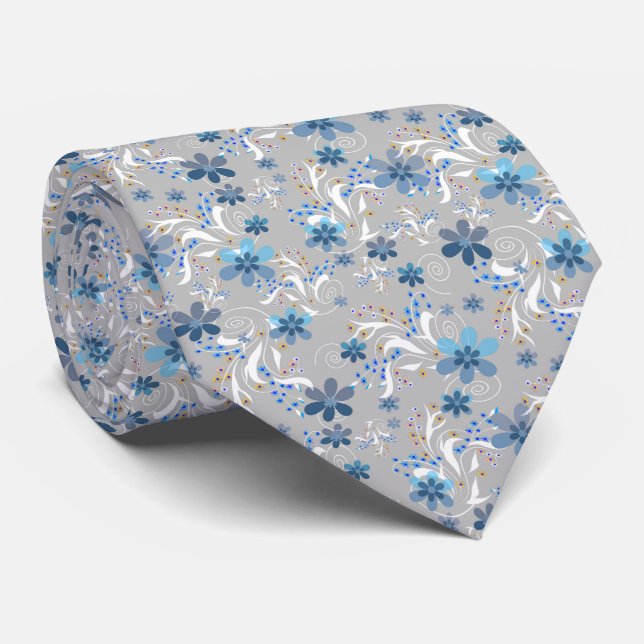 Cute floral pattern , flowers , floral pattern tie (Rolled)