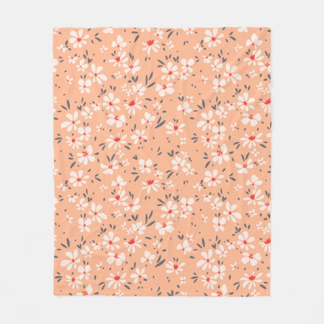 Cute floral pattern in the small flower. Ditsy pri Fleece Blanket (Front)