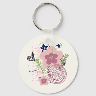 Cute Floral Pattern Keychain