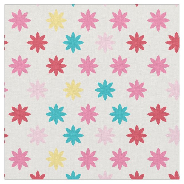 Cute Floral Pattern Kids Room Fabric (Close Up)