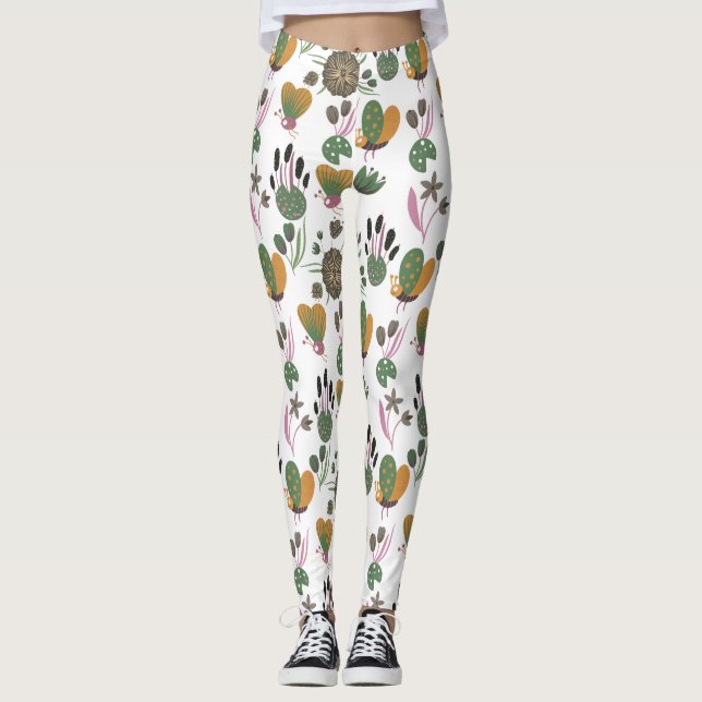 Cute Floral Pattern Leggings (Front)