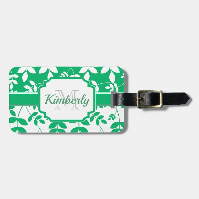 Cute Floral Pattern Luggage Tag (Front Horizontal)