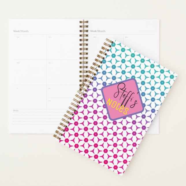 Cute floral pattern personalized planner (Display)