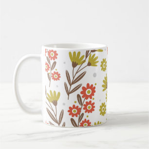 Cute floral pattern, seamless background. coffee mug