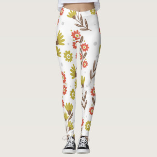 Cute floral pattern, seamless background. leggings