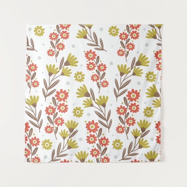 Cute floral pattern, seamless background. tapestry (Front)