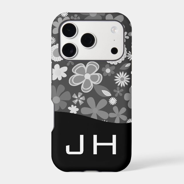 Cute Floral Pattern two letter monogram (Back)