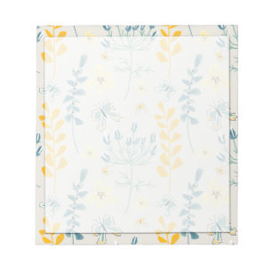 Cute floral pattern with butterflies notepad