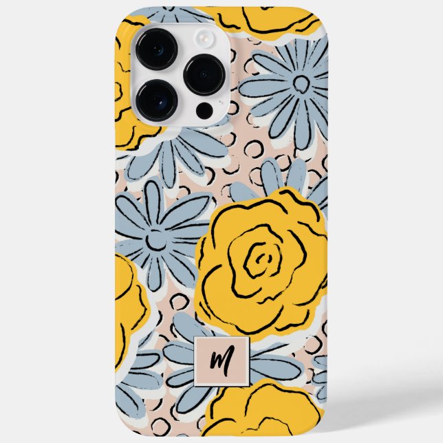 Cute Floral Personalized Name Case-Mate iPhone Case (Back)