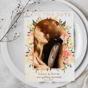 Cute Floral Photo Arch Wedding Save the Date