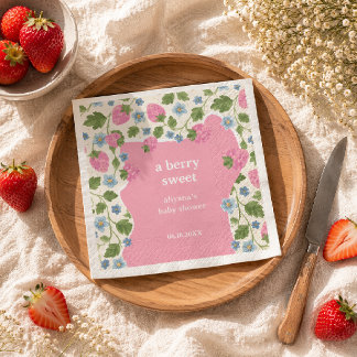 Cute Floral Pink Berry Sweet Conquette Napkin