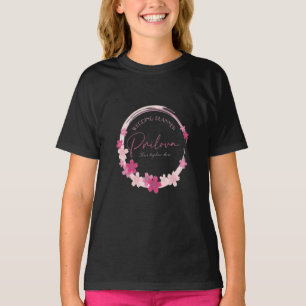 Cute Floral Pink Design for Girls Kids T-Shirt