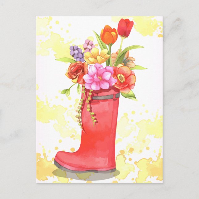 Cute Floral Postcard (Front)