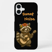 Cute Floral Raccoon Guitar Design For Music Lover
