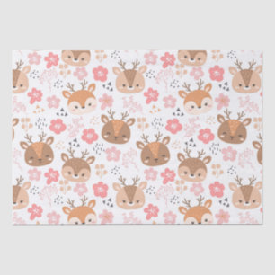 Cute Floral Reindeer Tissue Paper