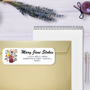 Cute Floral Return Address Label Personalized