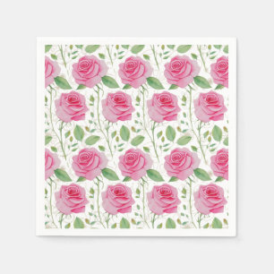 Cute,  floral/rose repeating pattern  napkin