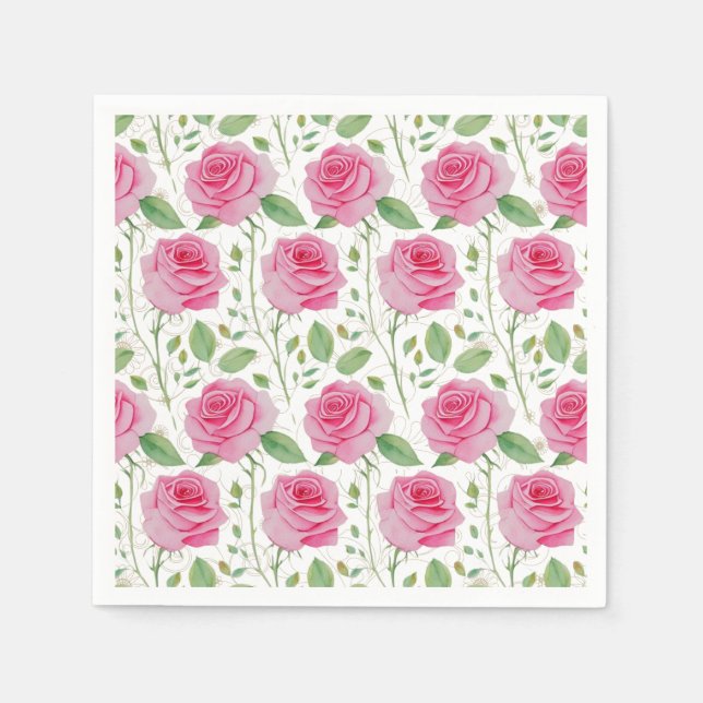 Cute,  floral/rose repeating pattern  napkin (Front)